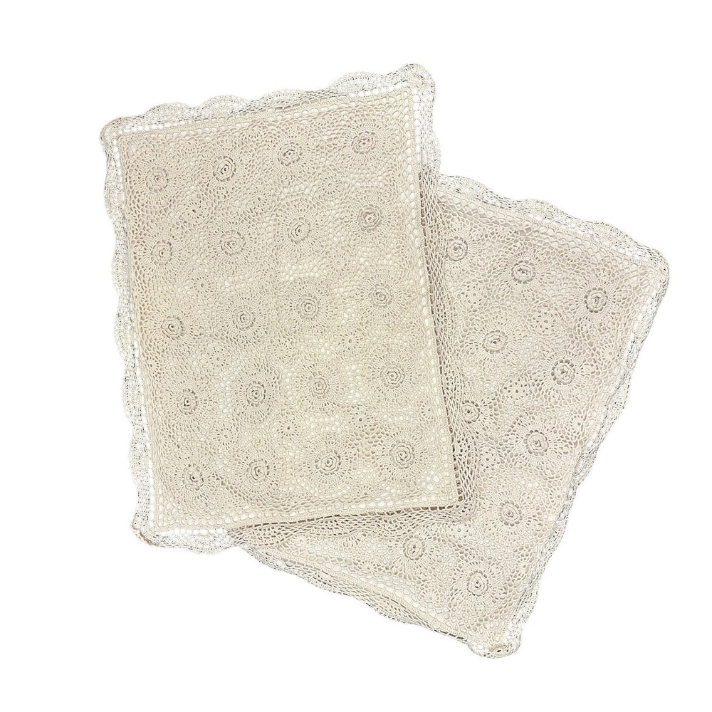 JcPenney Home‎ Collection Crochet Cotton Pillow Shams Standard 2 Set